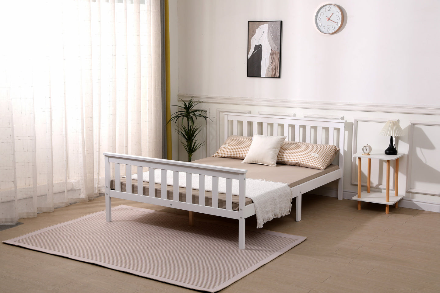 Starlight Beds Somnium Shaker Wooden Bed Frame White Natural