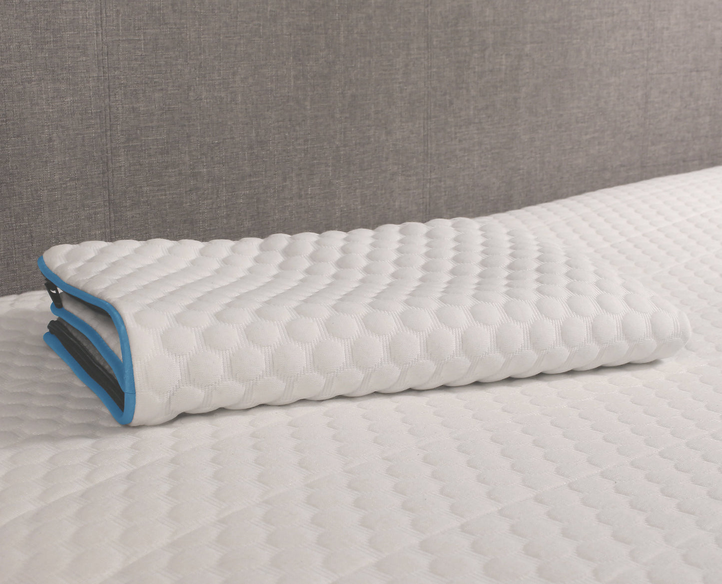 Comfort All Foam Pillow with Premium Zip Cover - Blue Piping