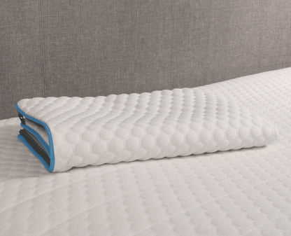 Comfort All Foam Pillow with Premium Zip Cover - Blue Piping