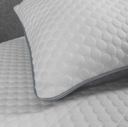 Comfort All Foam Pillow with Premium Zip Cover - Grey Piping